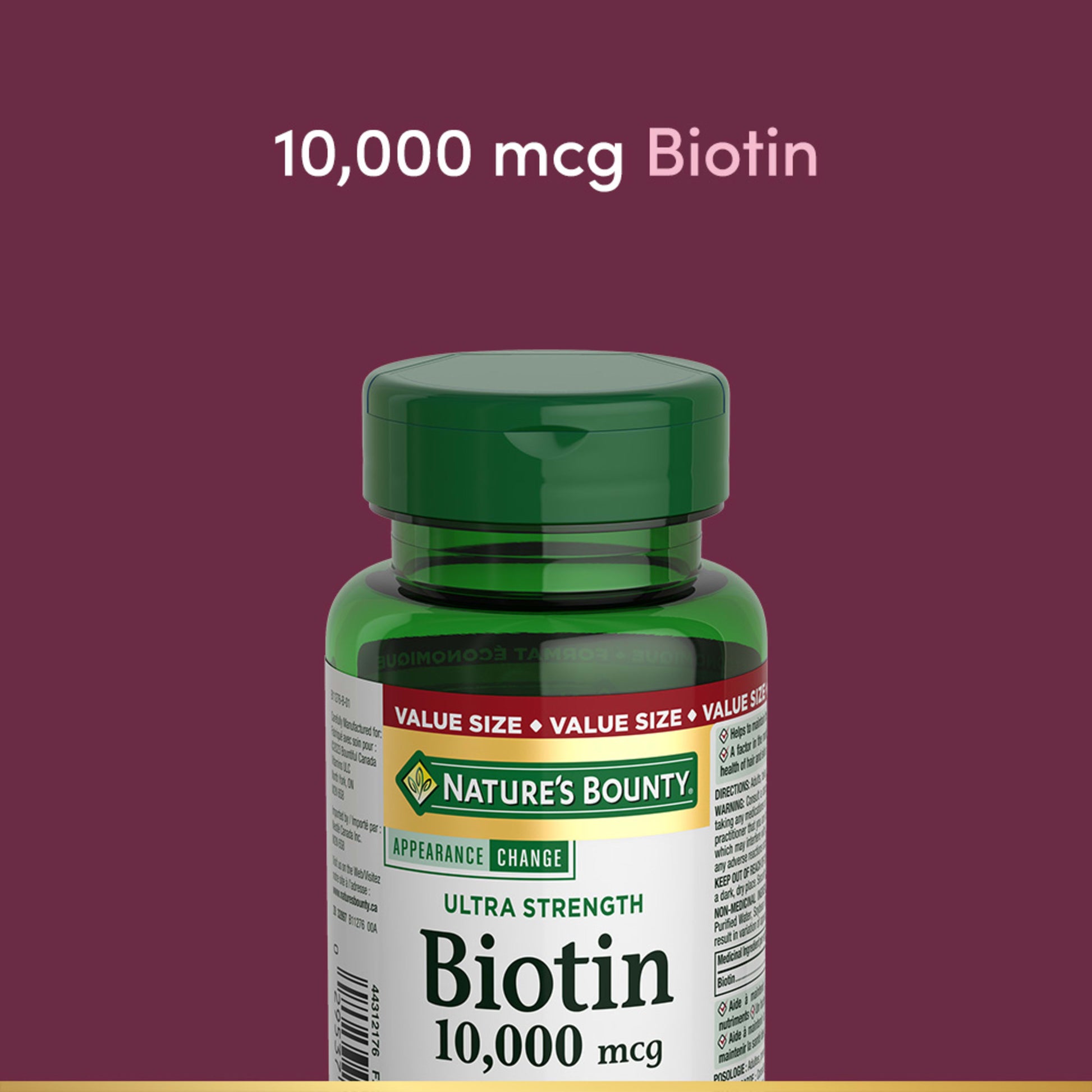 Biotin, Ultra Strength, 10,000 mcg, Softgels