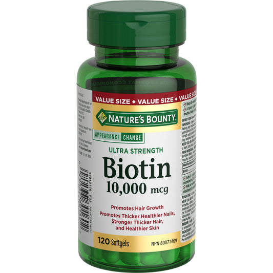 Biotin, Ultra Strength, 10,000 mcg, Softgels