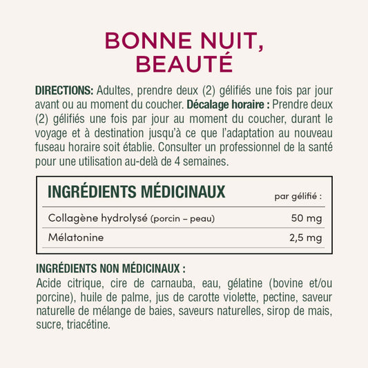 Bonne nuit, beauté avec mélatonine et collagène||FR