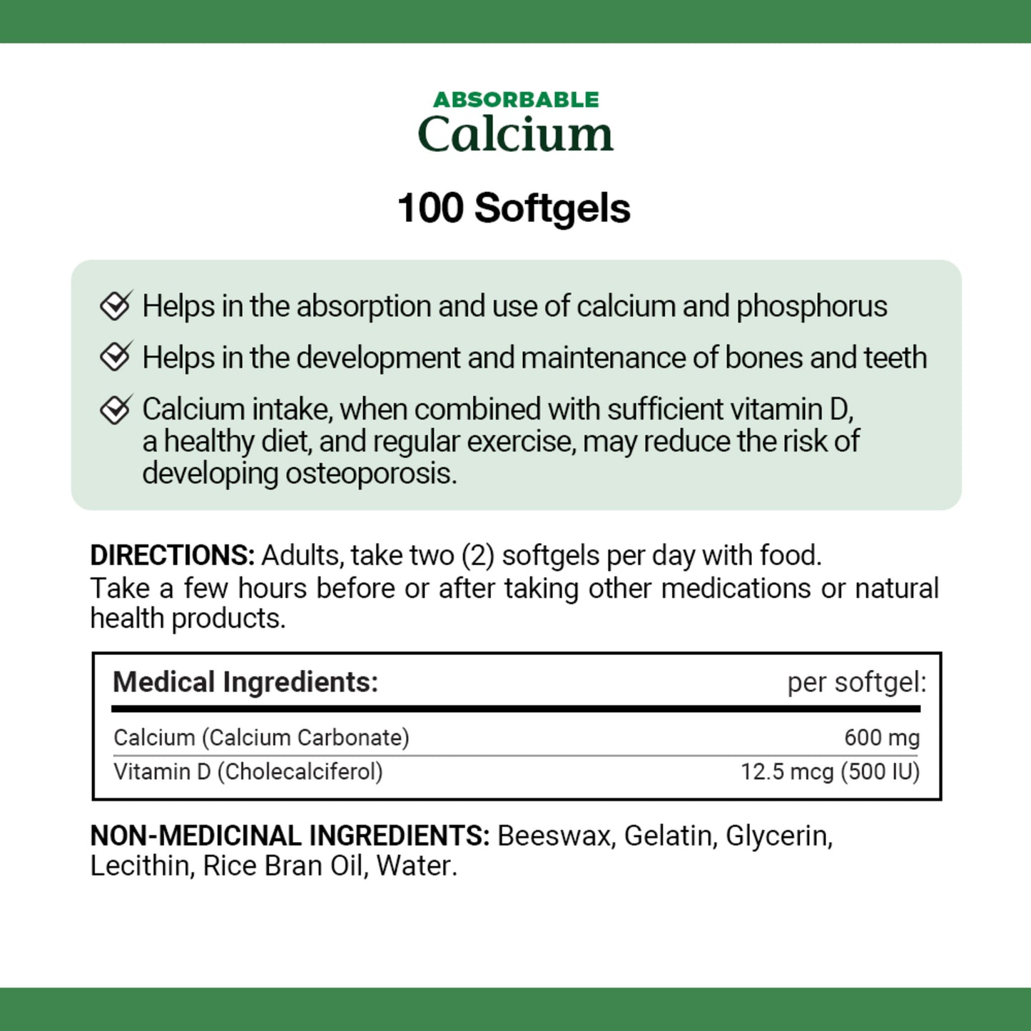 Calcium Plus Vitamin D3, Absorbable, 1200 mg