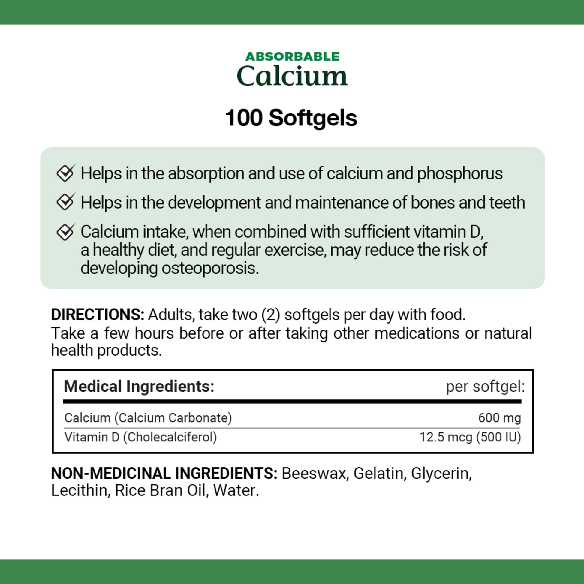 Calcium Plus Vitamin D3, Absorbable, 1200 mg