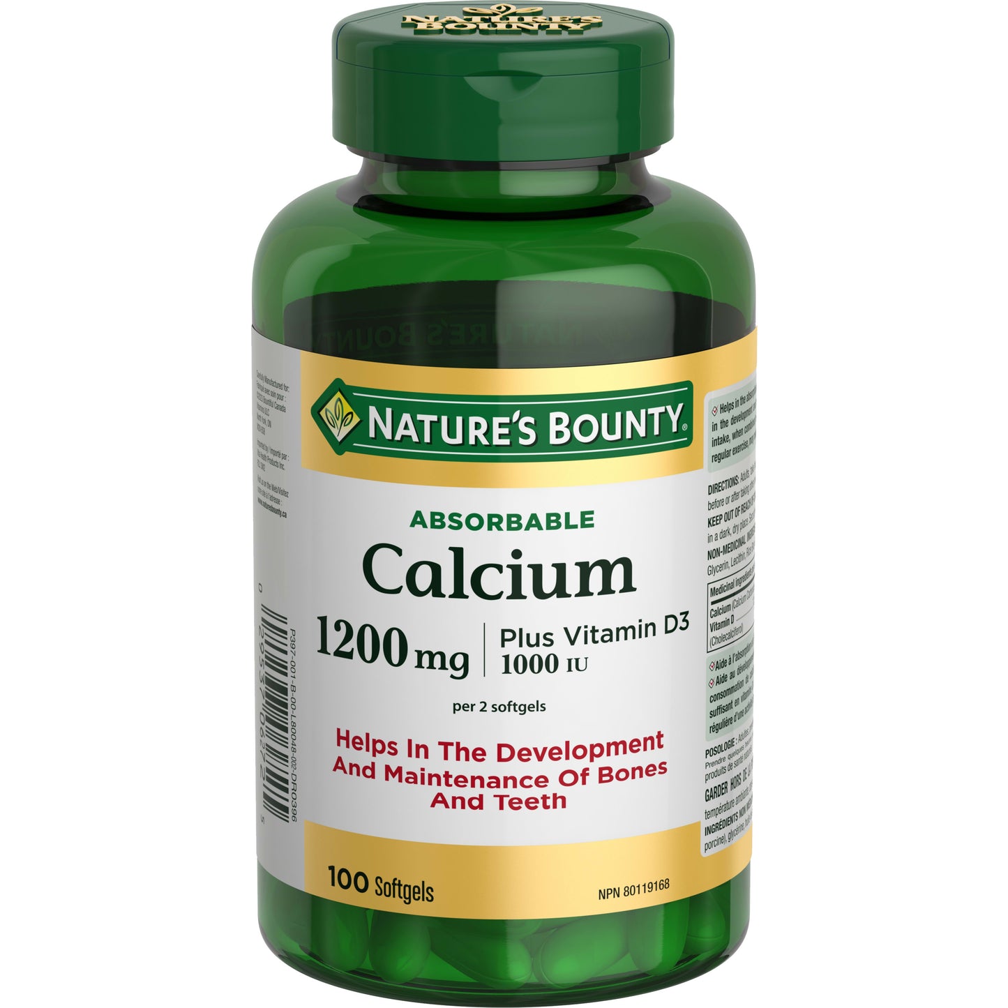 Calcium Plus Vitamin D3, Absorbable, 1200 mg