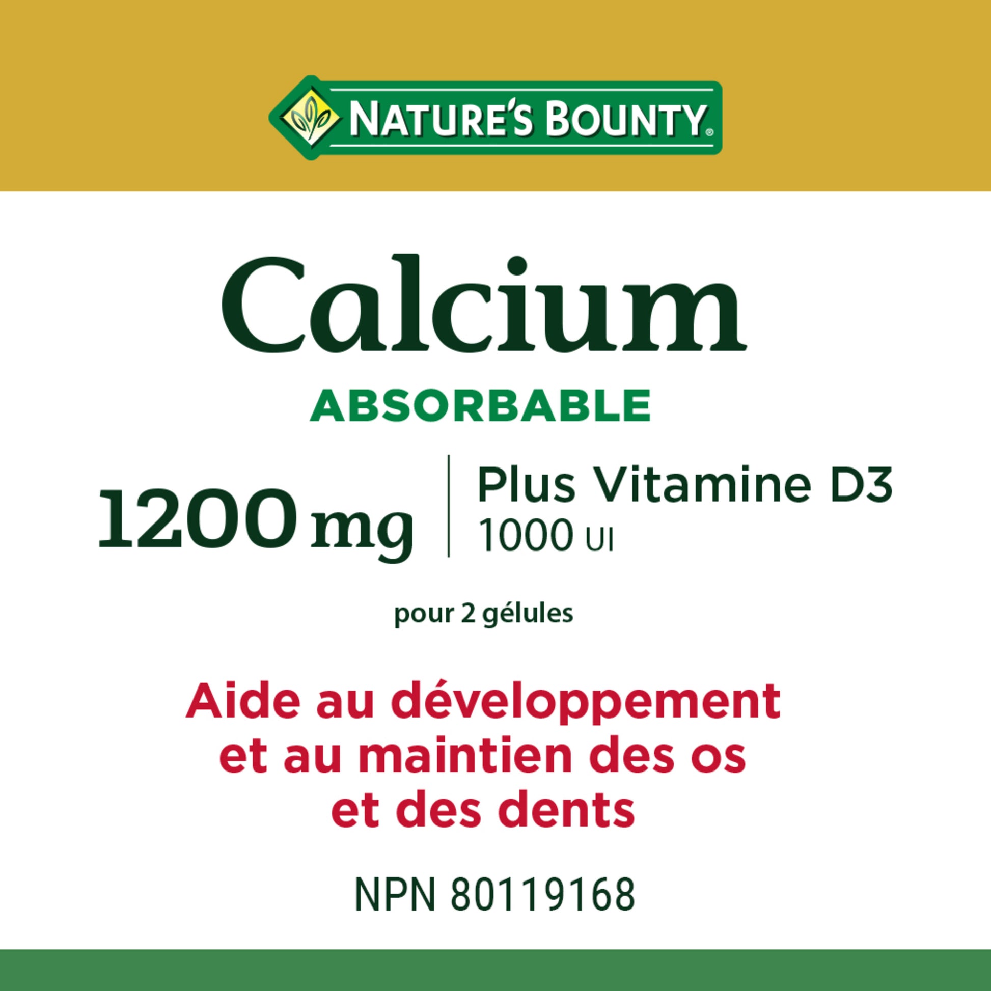 Calcium Plus Vitamin D3, Absorbable, 1200 mg