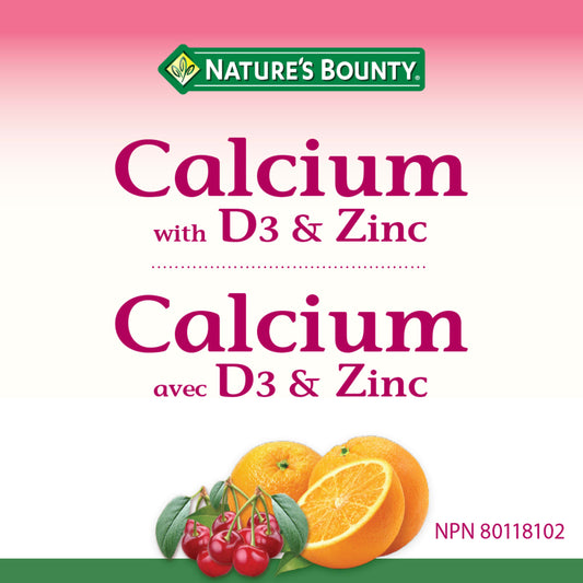 Calcium With D3 & Zinc, Gummies