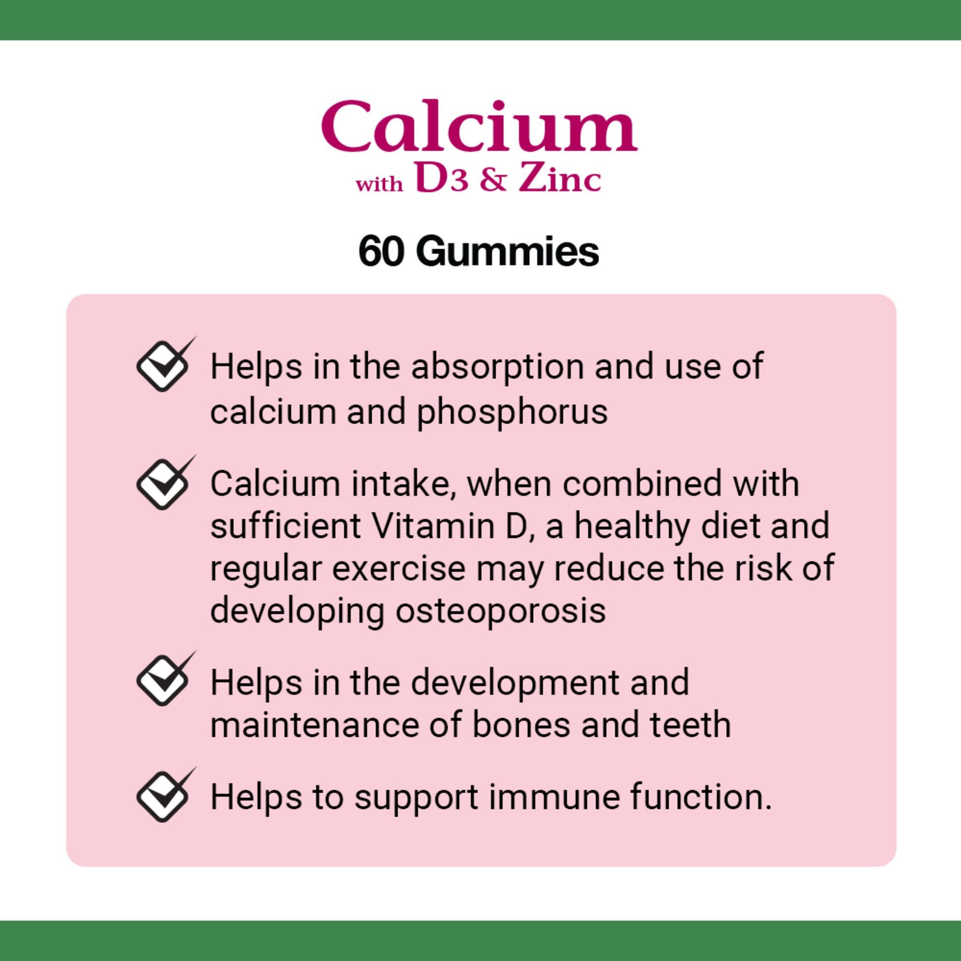 Calcium With D3 & Zinc, Gummies