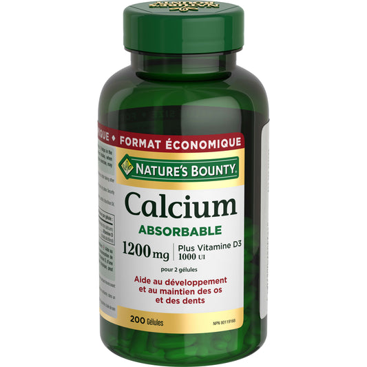 Calcium absorbable plus vitamine D3, 1 200 mg||FR