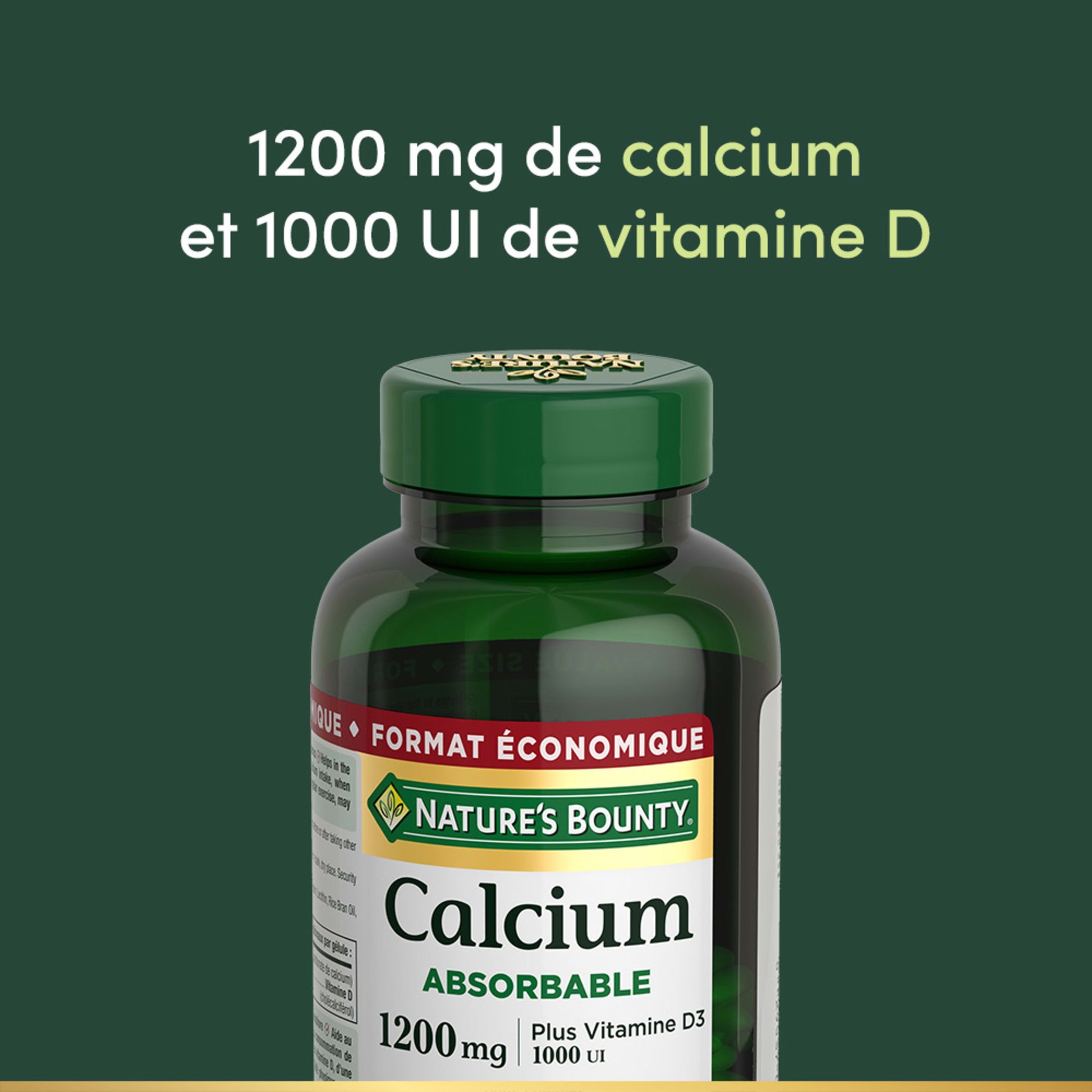 Calcium absorbable plus vitamine D3, 1 200 mg||FR