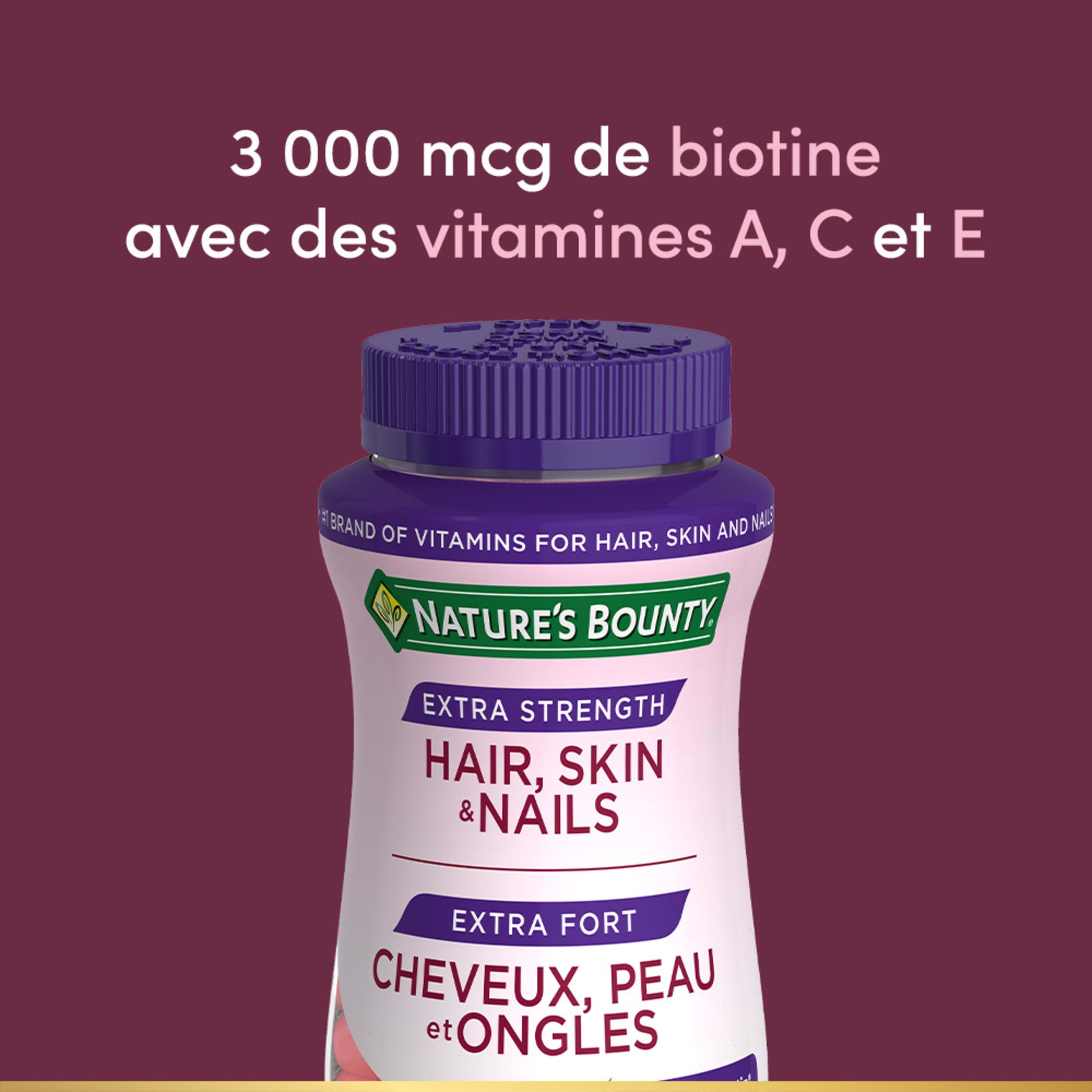 Cheveux, peau et ongles Extra-fort, gélifiés||FR