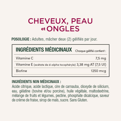 Cheveux, peau et ongles, crème à la fraise||FR