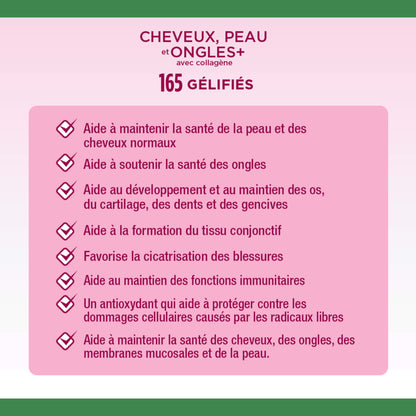 Cheveux, peau et ongles plus collagène, gélifiés||FR