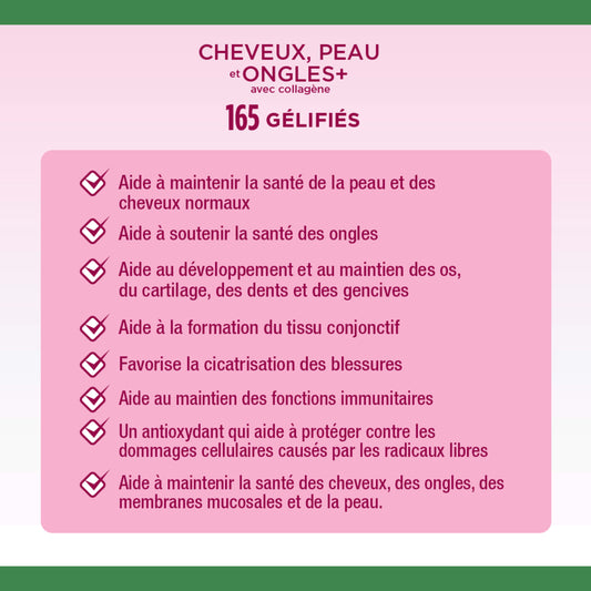 Cheveux, peau et ongles plus collagène, gélifiés||FR