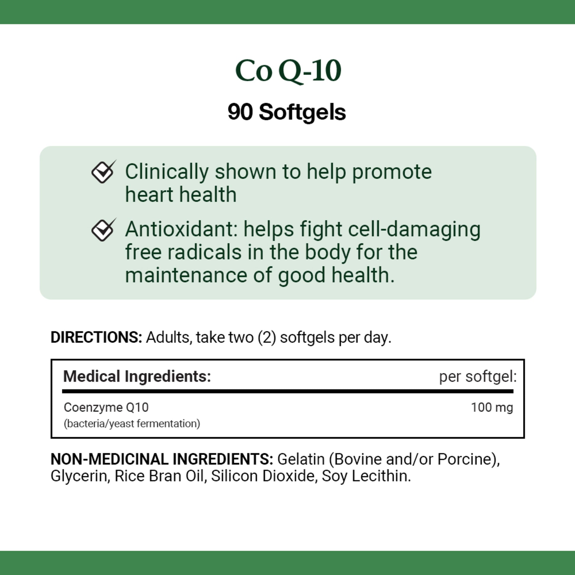 Co Q-10, 100 mg, For Heart Health