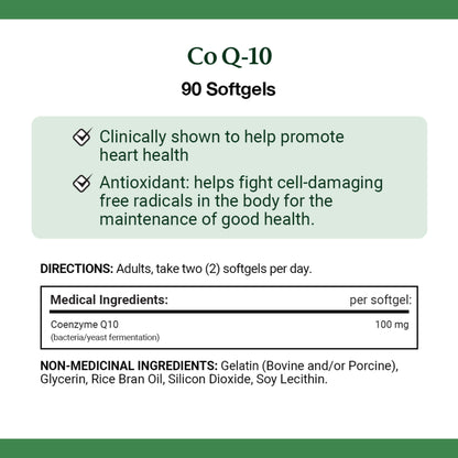 Co Q-10, 100 mg, For Heart Health