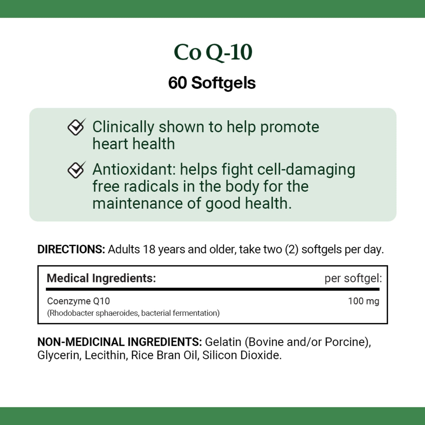 Co Q-10, 100 mg, For Heart Health