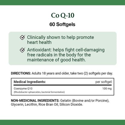 Co Q-10, 100 mg, For Heart Health