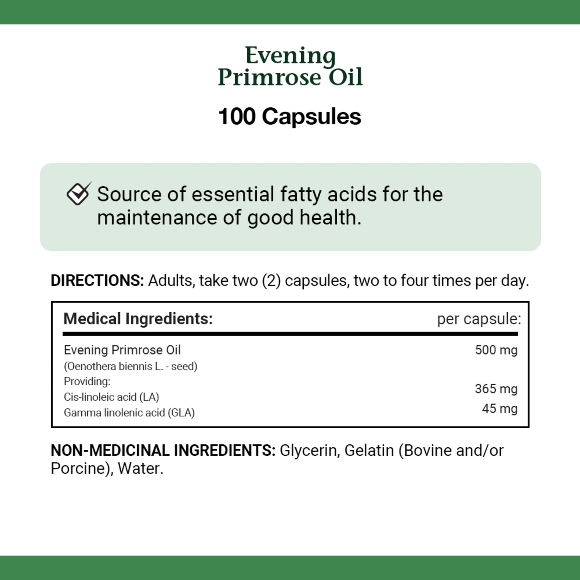 Evening Primrose Oil, Source Of Essential Fatty Acids||EN