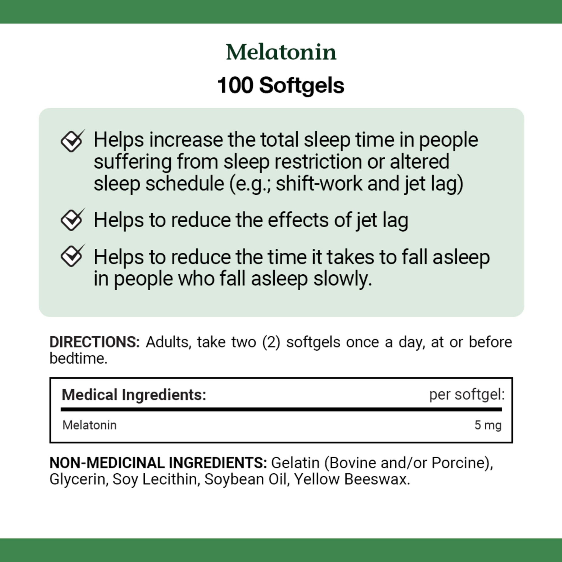 Extra Strength Melatonin 5 mg, 100 Softgels