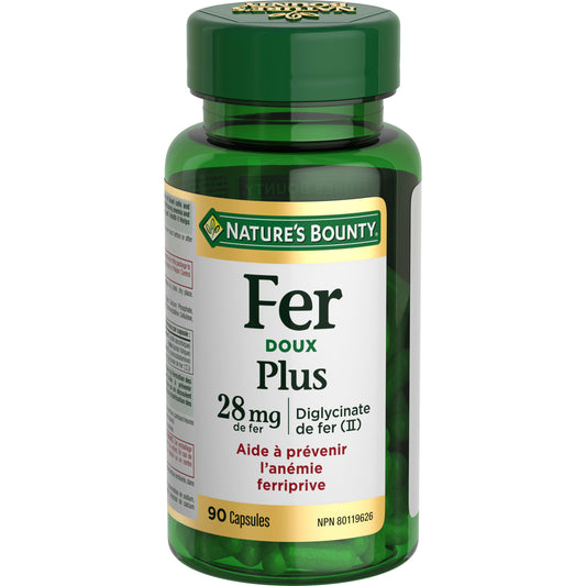 Fer plus 28 mg, doux, aide à prévenir l’anémie||FR