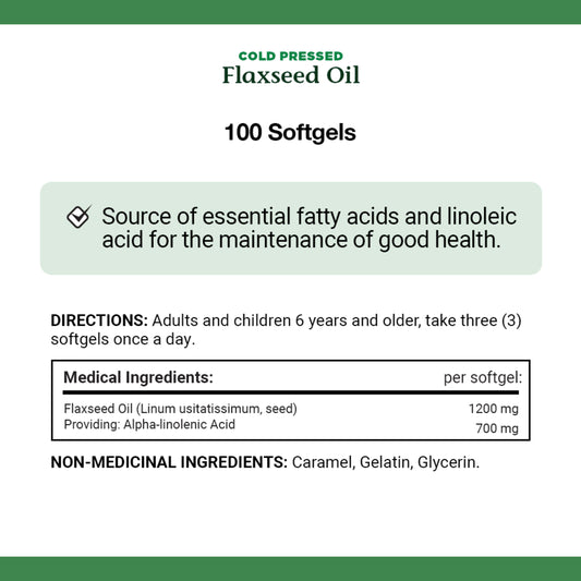 Flaxseed Oil, Cold Pressed, Omega-3 Fatty Acids||EN