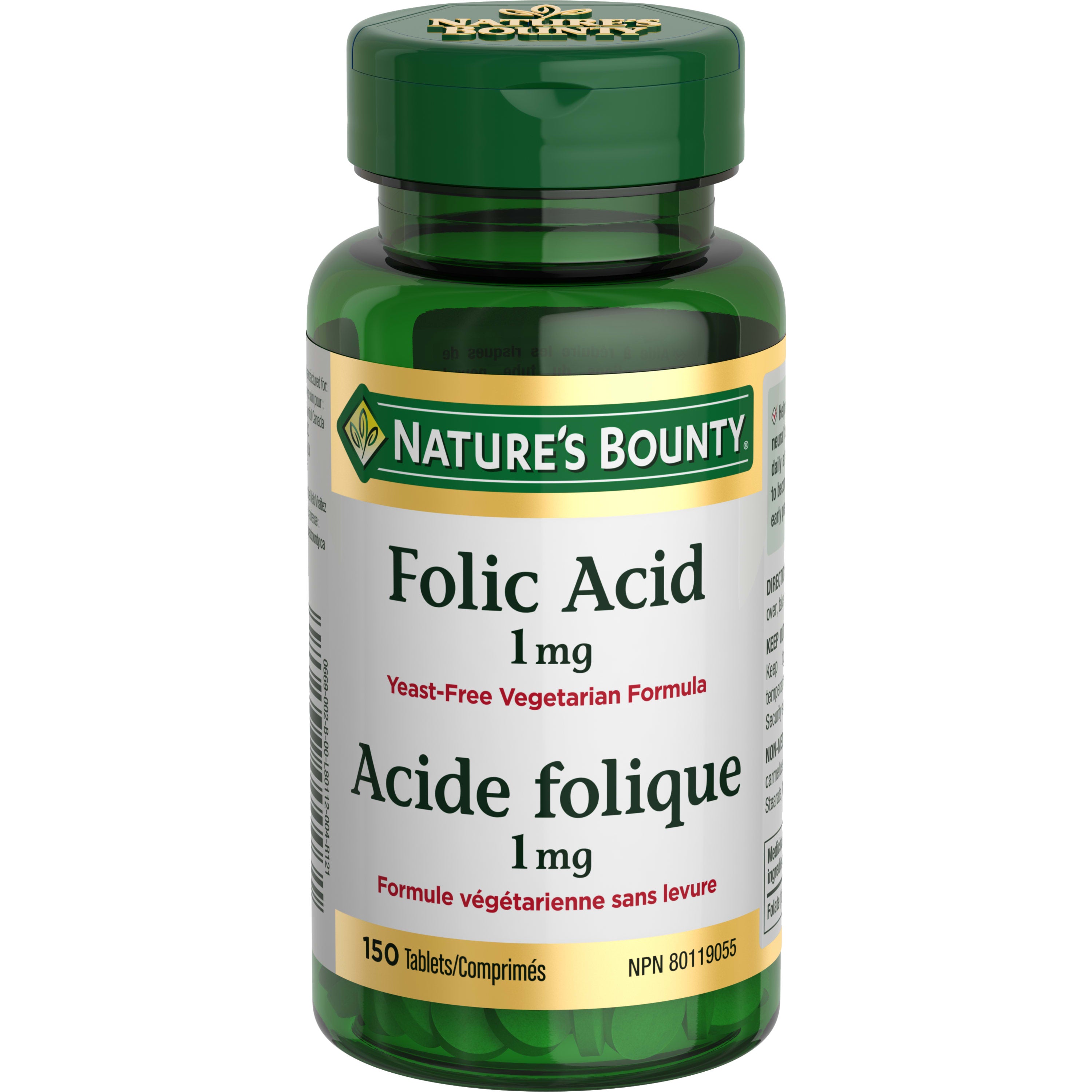 Folic Acid 1 mg, 150 Tablets – Nature's Bounty