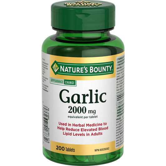 Garlic, 2000 mg, Helps Reduce Blood Lipid Levels