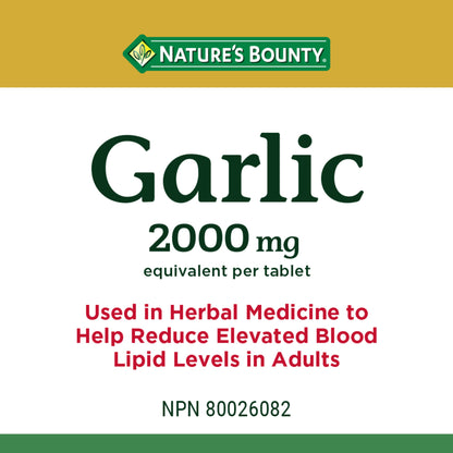 Garlic, 2000 mg, Helps Reduce Blood Lipid Levels