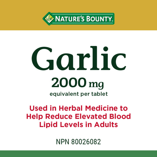 Garlic, 2000 mg, Helps Reduce Blood Lipid Levels