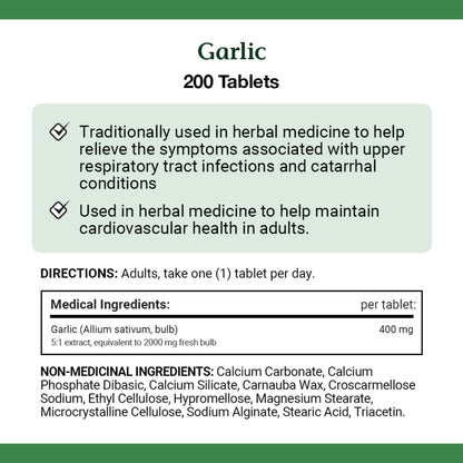 Garlic, 2000 mg, Helps Reduce Blood Lipid Levels