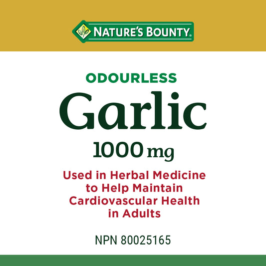 Garlic, Odourless, 1000 mg, Softgels