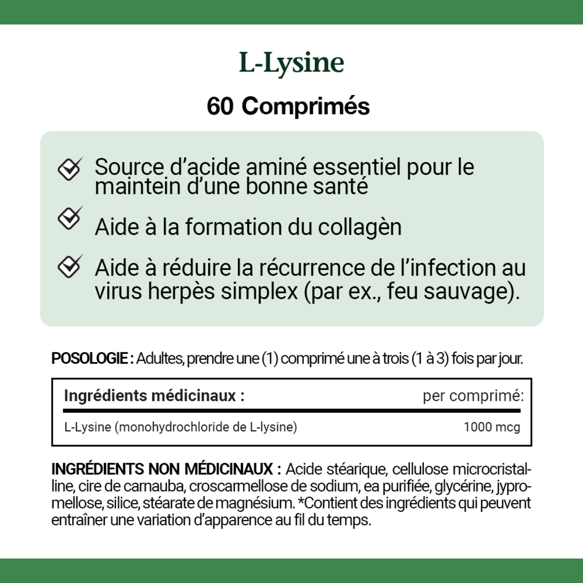 L-Lysine, 1000 mg, 60 Tablets