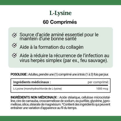 L-Lysine, 1000 mg, 60 Tablets
