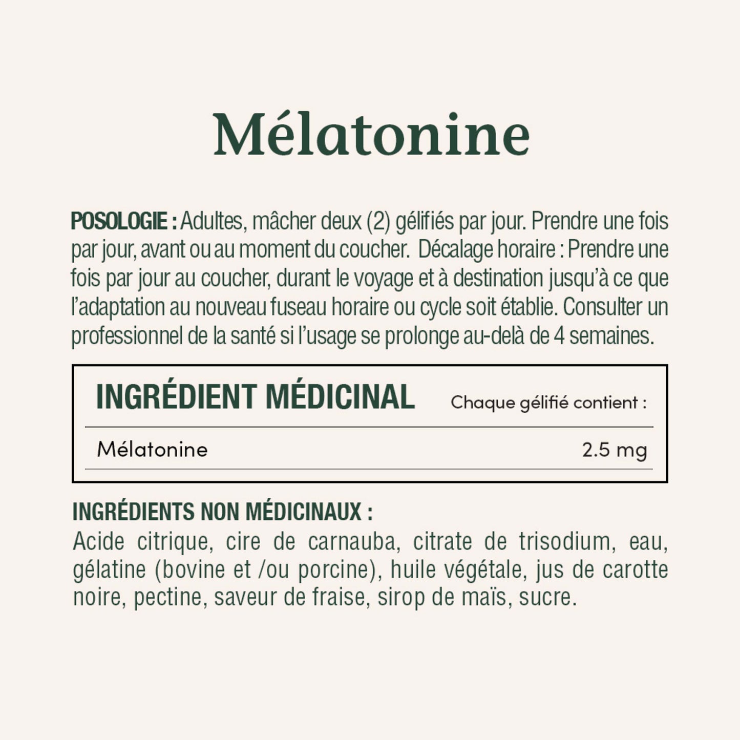 Les gélifiés de mélatonine aident à rétablir le cycle veille-sommeil||FR