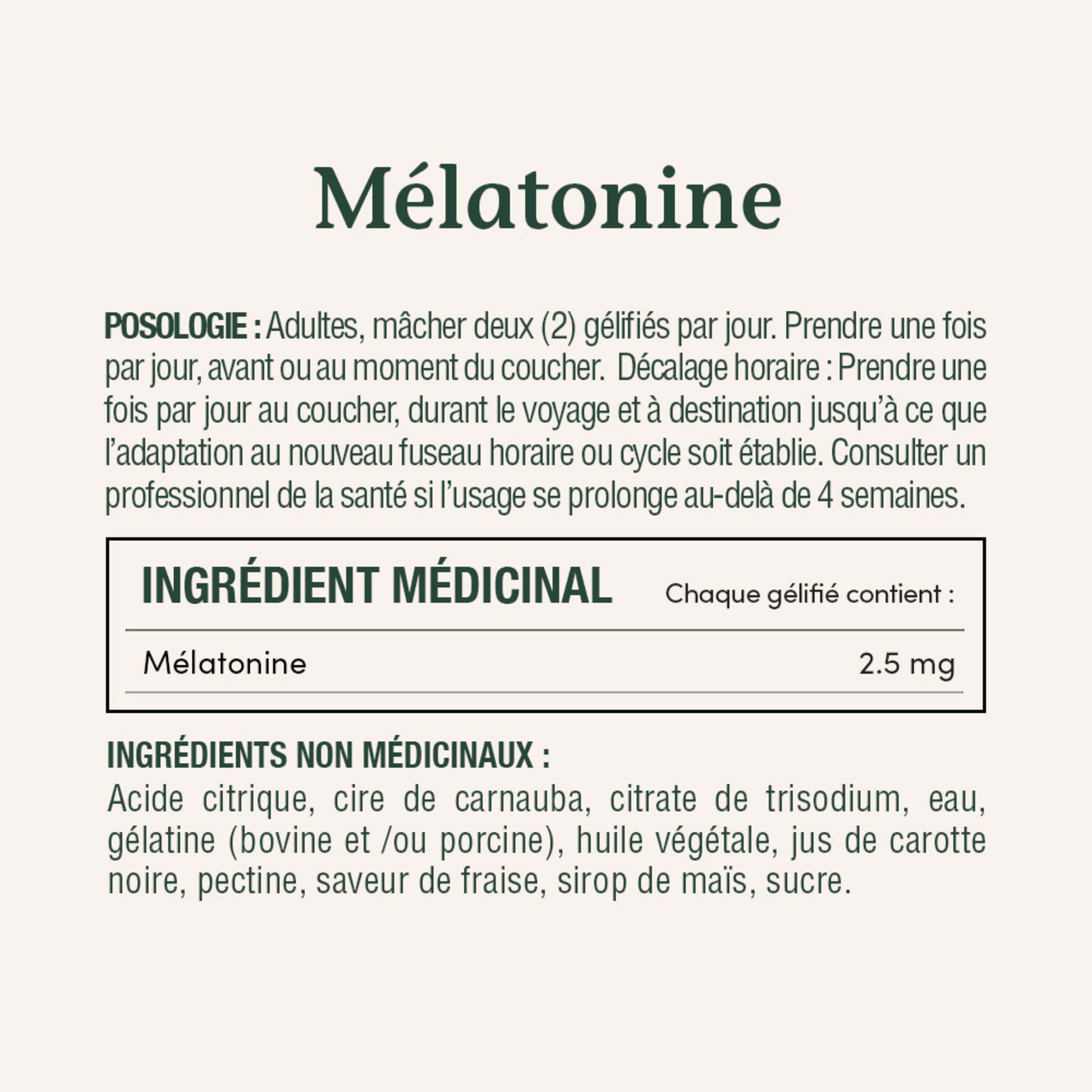 Les gélifiés de mélatonine aident à rétablir le cycle veille-sommeil||FR