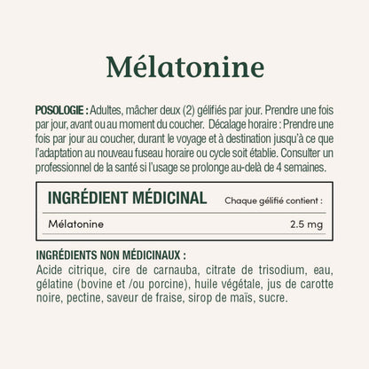 Les gélifiés de mélatonine aident à rétablir le cycle veille-sommeil||FR