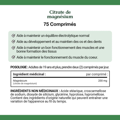 Magnesium Citrate, 200 mg, Tablets