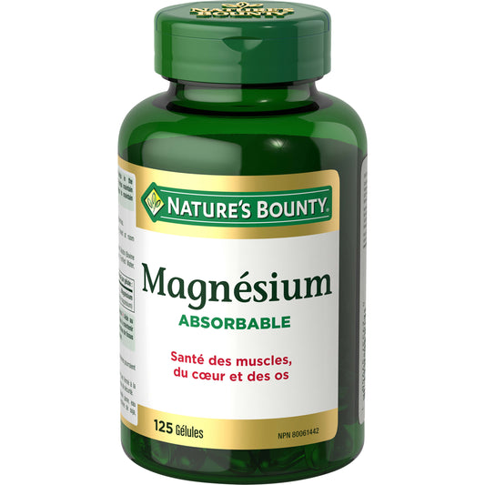 Magnésium, absorbable, 400 mg, 125 gélules||FR