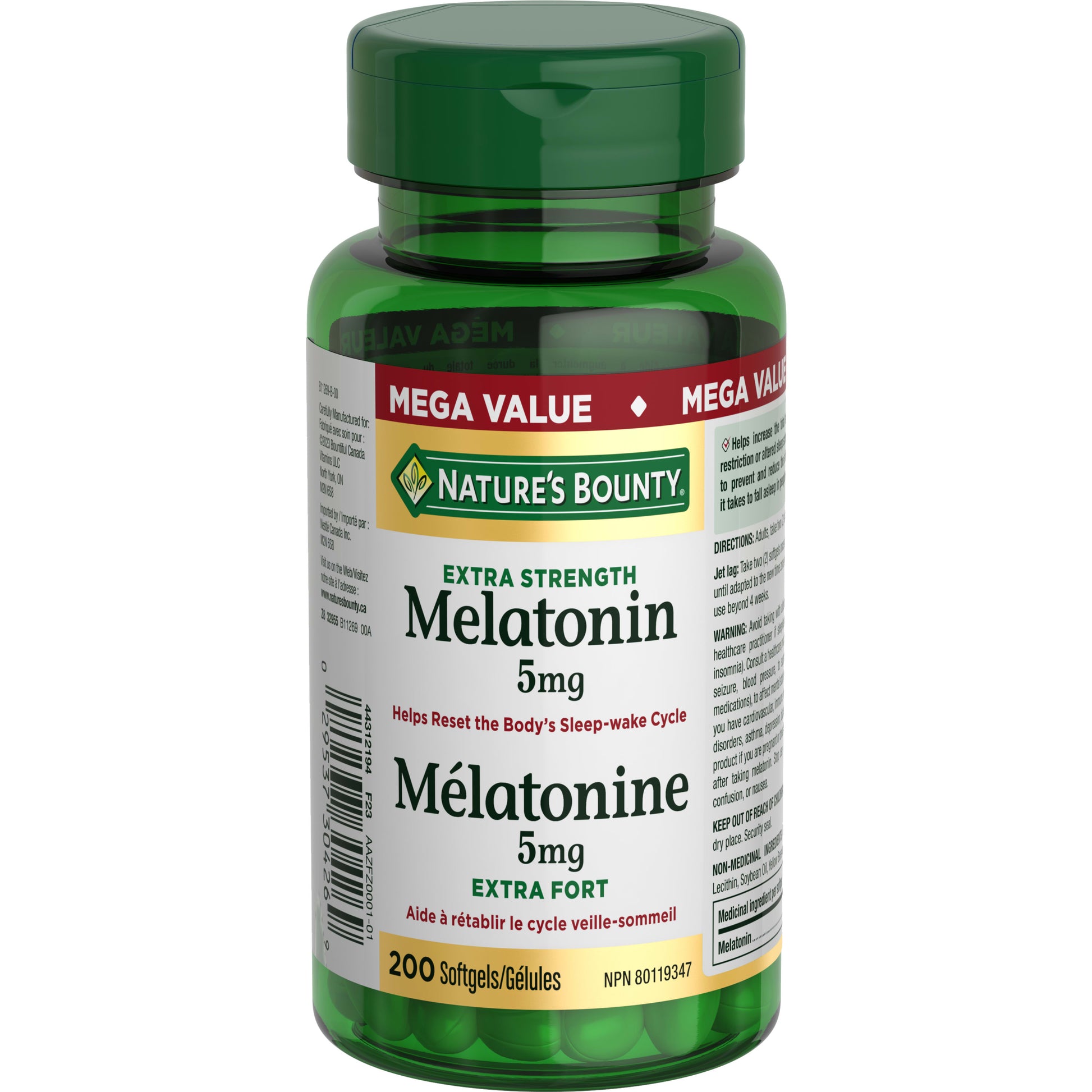 Melatonin, Extra Strength, 5 mg, Softgels