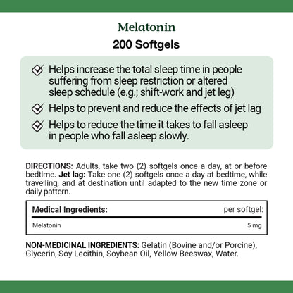 Melatonin, Extra Strength, 5 mg, Softgels