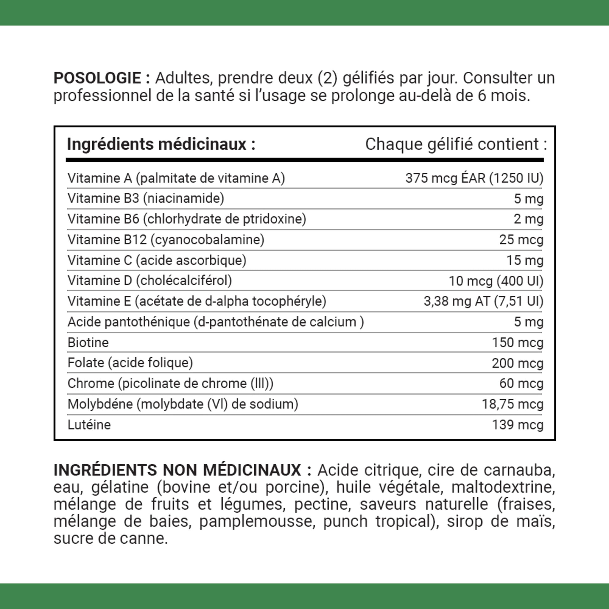 Multivitamines gélifiées pour hommes||FR