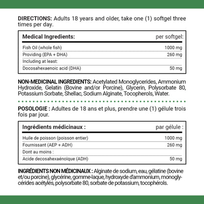 Omega-3 Fish Oil, 1000 mg, Softgels