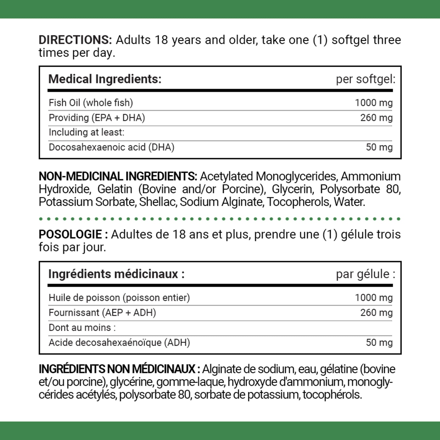Omega-3 Fish Oil, 1000 mg, Softgels