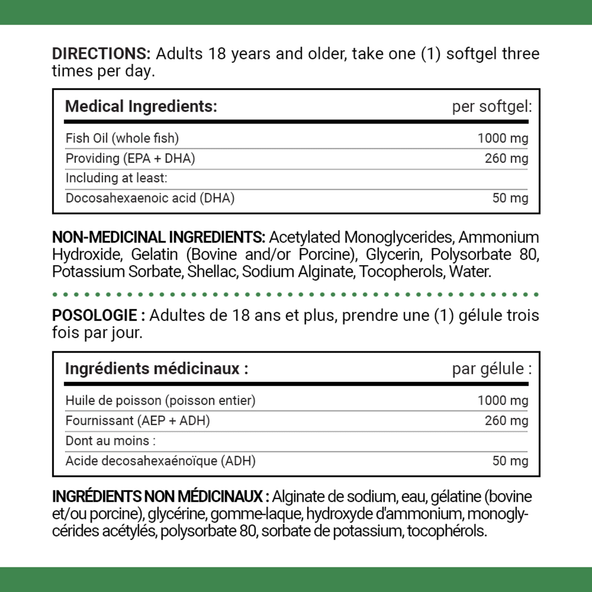 Omega-3 Fish Oil, 1000 mg, Softgels