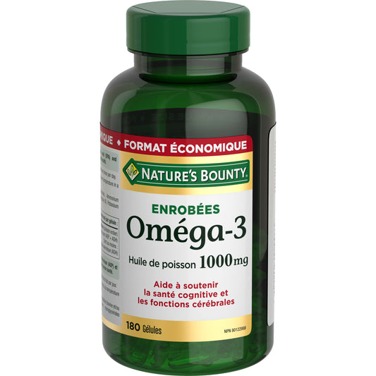 Oméga-3 Huile de poisson, 1 000 mg, gélules||FR