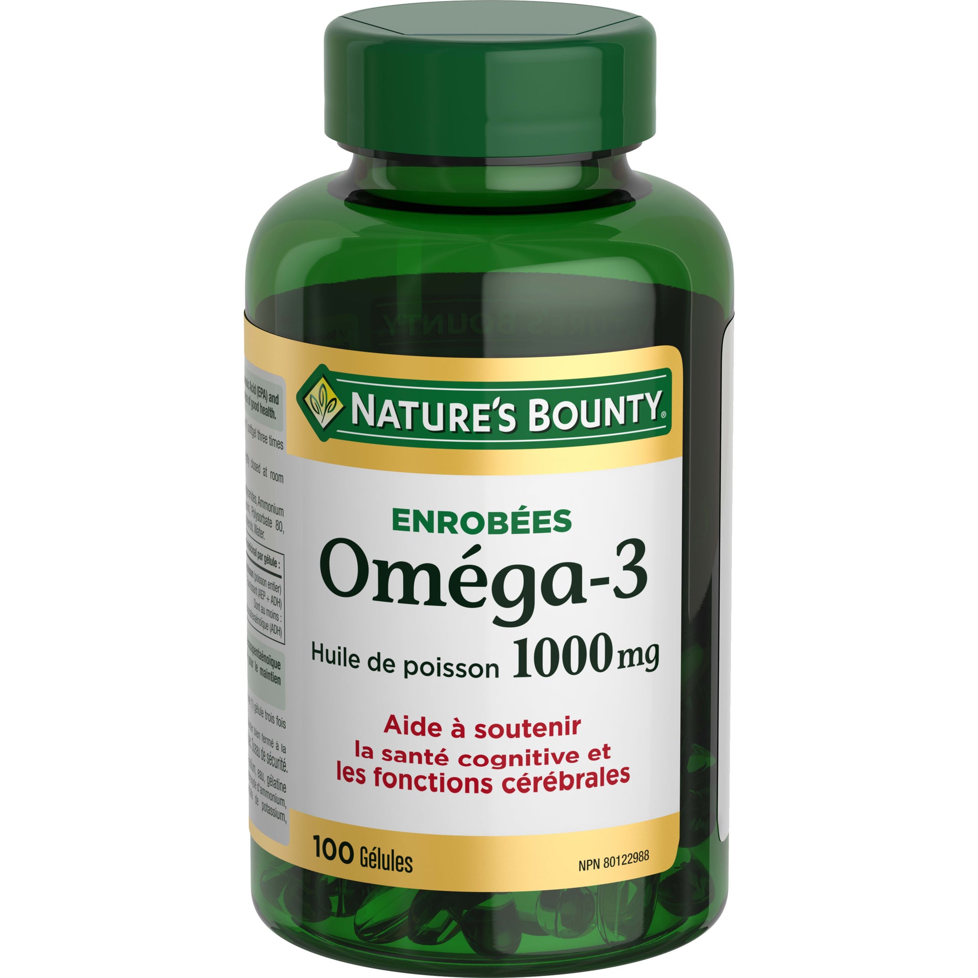 Oméga-3 Huile de poisson, 1 000 mg, gélules||FR