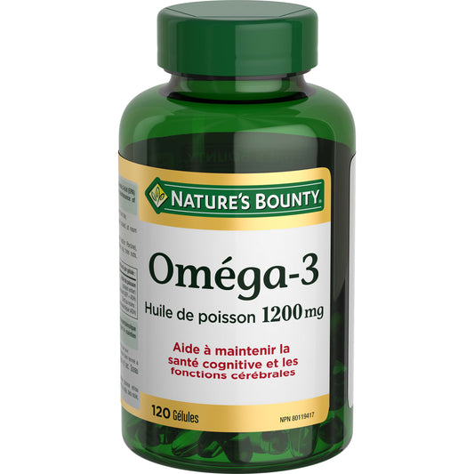 Oméga-3 Huile de poisson, 1 200 mg||FR