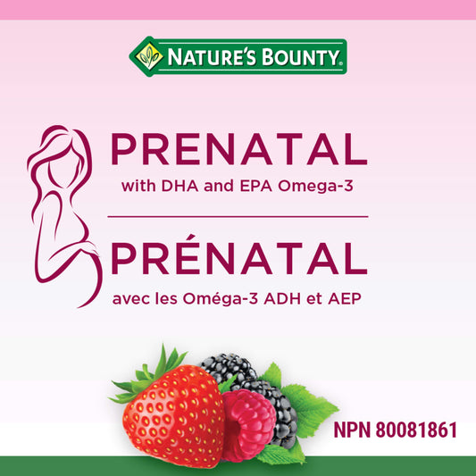 Prenatal Gummies With DHA & EPA Omega-3, Value Size