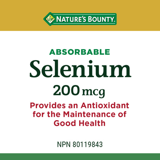 Selenium, Absorbable, 200 mcg, Antioxidant