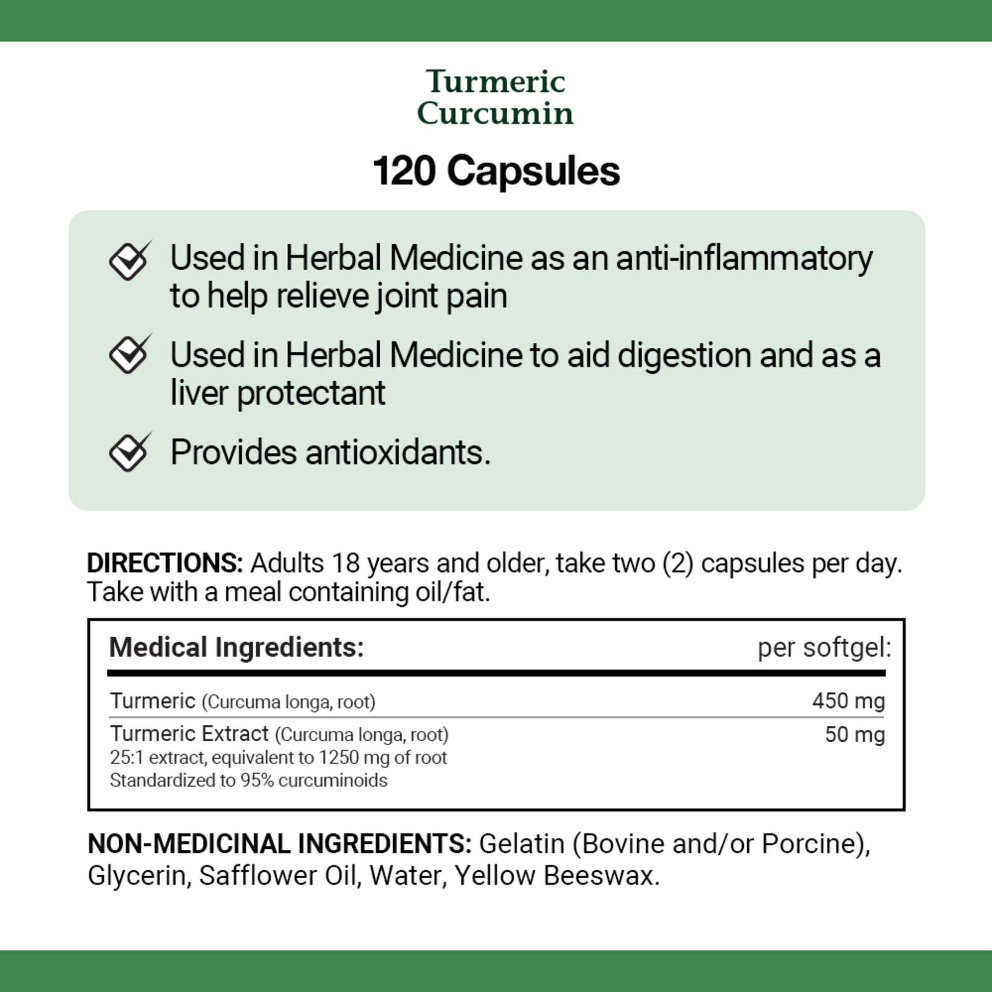 Turmeric Curcumin, 450 mg, Anti-inflammatory