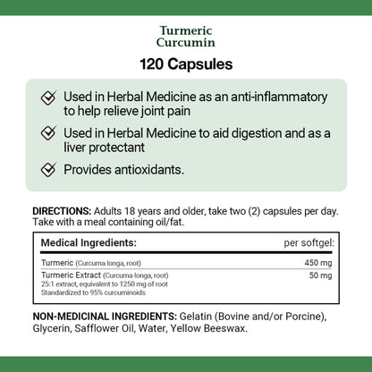 Turmeric Curcumin, 450 mg, Anti-inflammatory