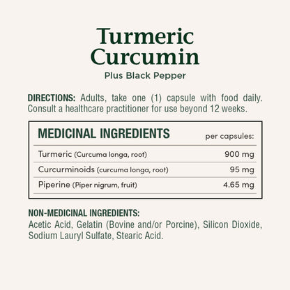 Turmeric Curcumin Plus Black Pepper, 1000 mg
